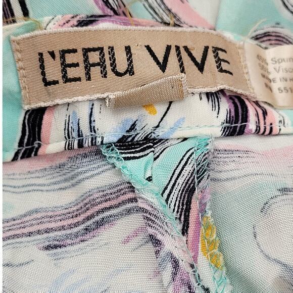 L'eau Vive Pink Paisley Pleated Front Vintage Petal Pusher Pants - Picture 5 of 15